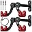 PRO BIKE TOOL Bike Wall Mount - Adjustable Hanging Arms Horizontal Bike Rack - For Almost Every Bike - Bike Wall Hanger with Durable Metal Construction - Black/Red - Set of 2