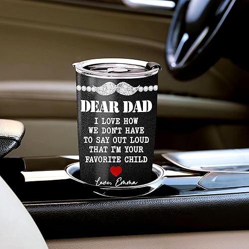 Miniatura 10 de WAZONE Vaso de café personalizado para papá, 20 onzas, 30 onzas, padre e hija, mejores amigos para la vida, taza de viaje de acero inoxidable de