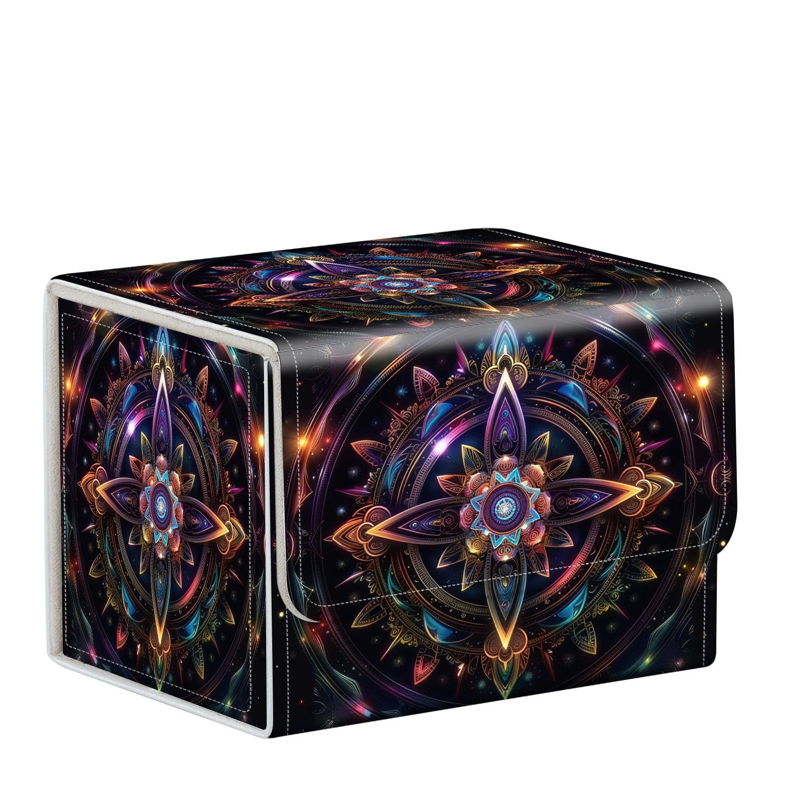 ETLKJVBL MTG Deck Box,Store and Protect Your MTG Commander Decks and Cards with this Durable Card Storage Box,Designed Specifically for MTG Players, Mystical Mandala — image 1