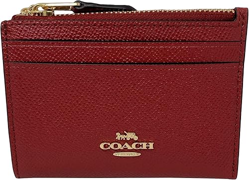Coach Crossgrain - Mini funda para tarjeta de identificación 1941 color rojo 88250 talla XS