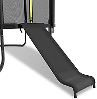 DEOMOD Universal Trampoline Slide for 10-16FT Trampolines - Cushioned Safety Slider, 220LB Capacity, Durable Kids Outdoor Accessory (Black)