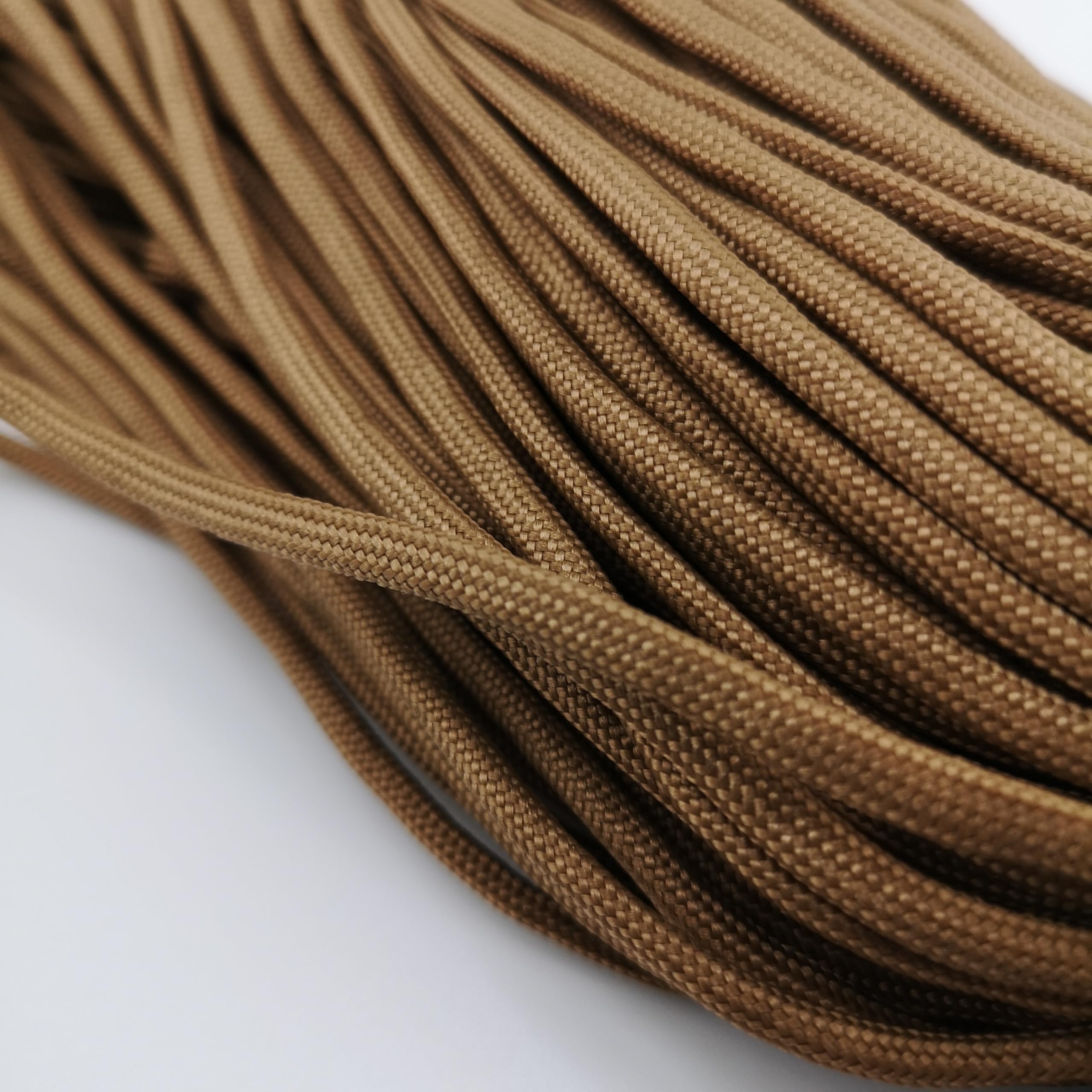4mm Paracord – Secure Tents, Build Shelters & Handle Emergencies - Heavy-Duty Nylon Cord (Brown, 20 meters / 65 ft)