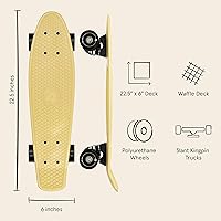 Vista 15 de Retrospec Quip Mini Cruiser - Patineta completa de plástico retro de 22.5 pulgadas con rodamientos ABEC 7 y ruedas de poliuretano, tabla compacta