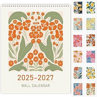 Guasslee Wall Calendar 2026, Vertical Calendar 2026, 19-Month Aesthetic Floral Calendar From Sept. 2025-Mar. 2027, 28"x11" Monthly Planner with Thick Paper, Floral Design for Home Office