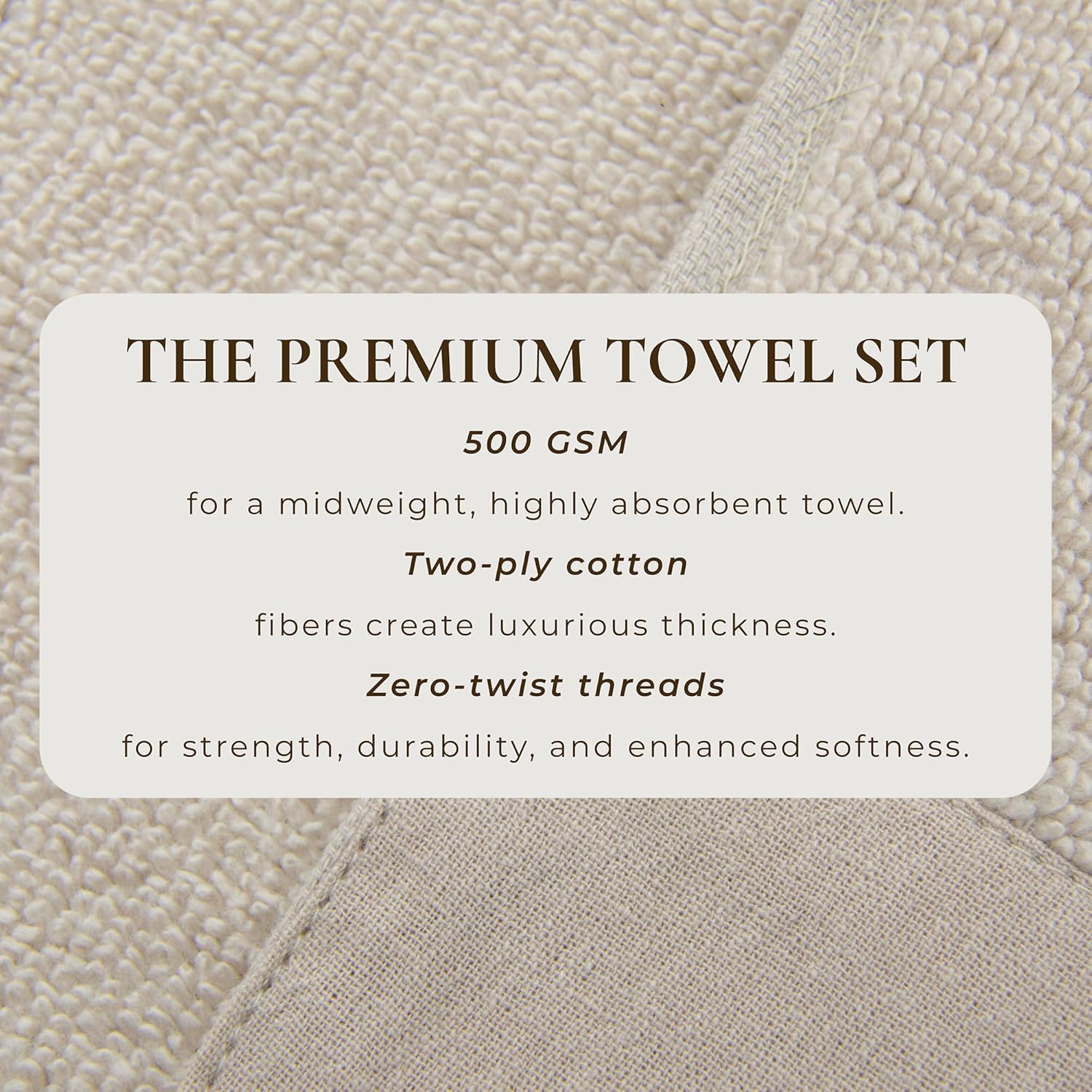 Great Bay Home Light Grey Bath Towel Set - Ultra-Soft 100% Cotton, Linen Like Border Design - 2 Bath Towels, 2 Hand Towels, 2 Washcloths - Absorbent, Quick-Dry, Lightweight Bathroom Towels - Image 2