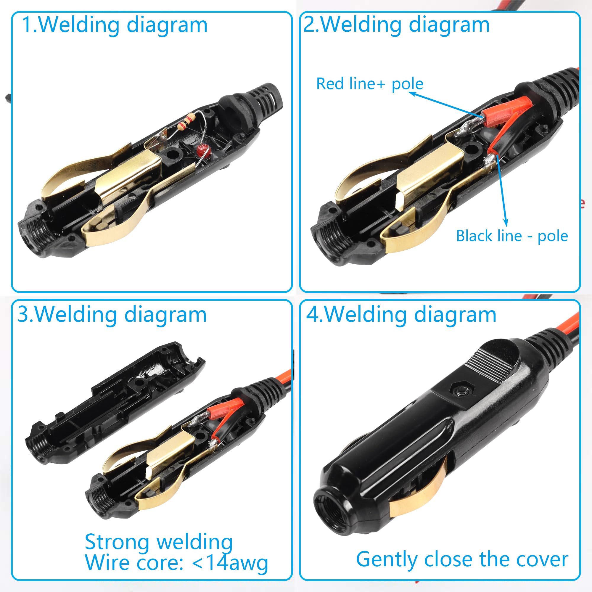 Lot De 3 Prises Allume-cigare Mâles 12V/24V 20A - Connecteurs Cuivre, LED Rouge, Universel Pour Voiture, Camion, Camping-car