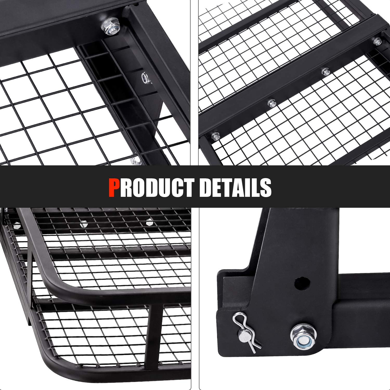 Buy Hitch Mount Cargo Carrier with Cargo Net and Antirattle Stabilizer