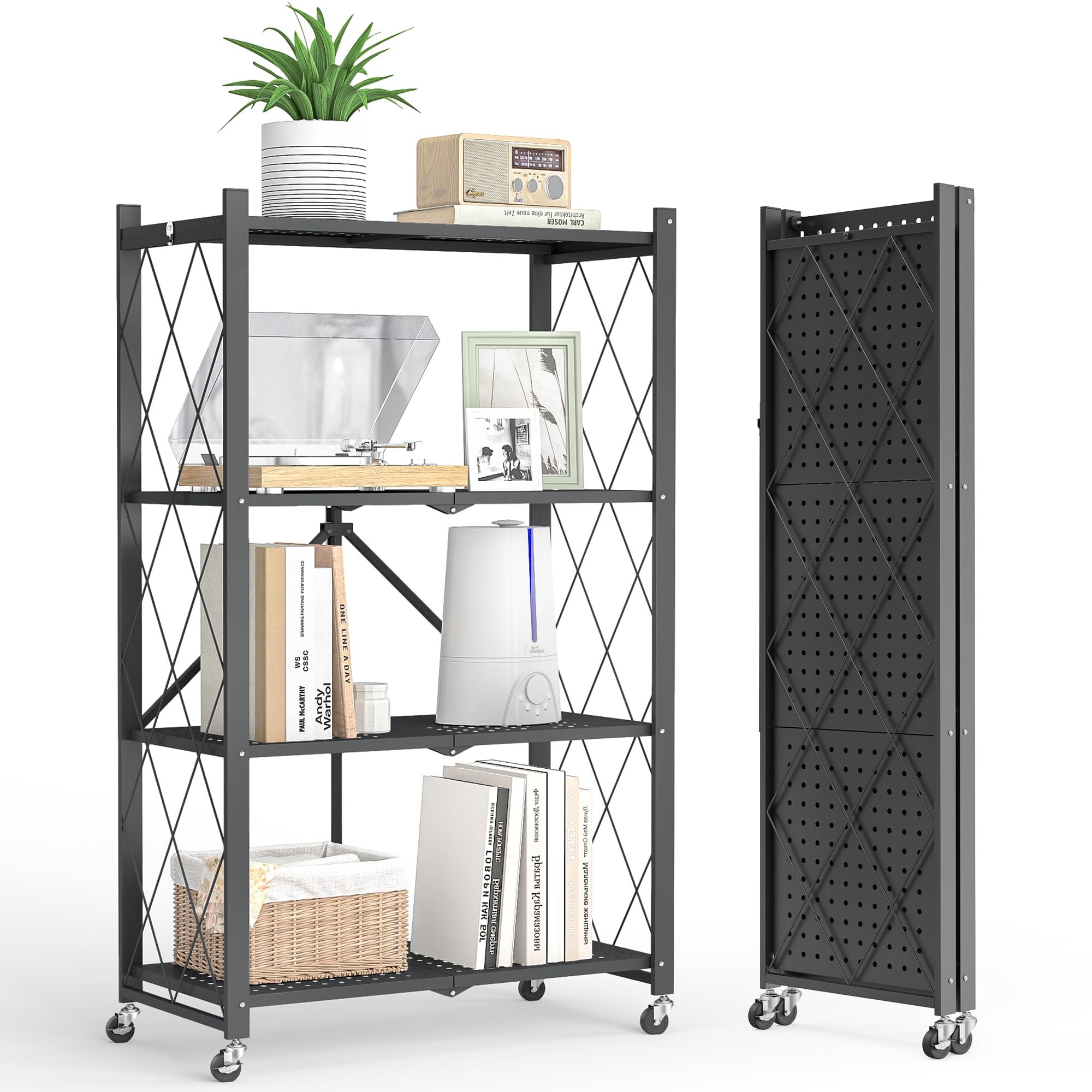 Amazon｜【業界最強の耐荷重能力】メタル製ラック 折りたたみ式