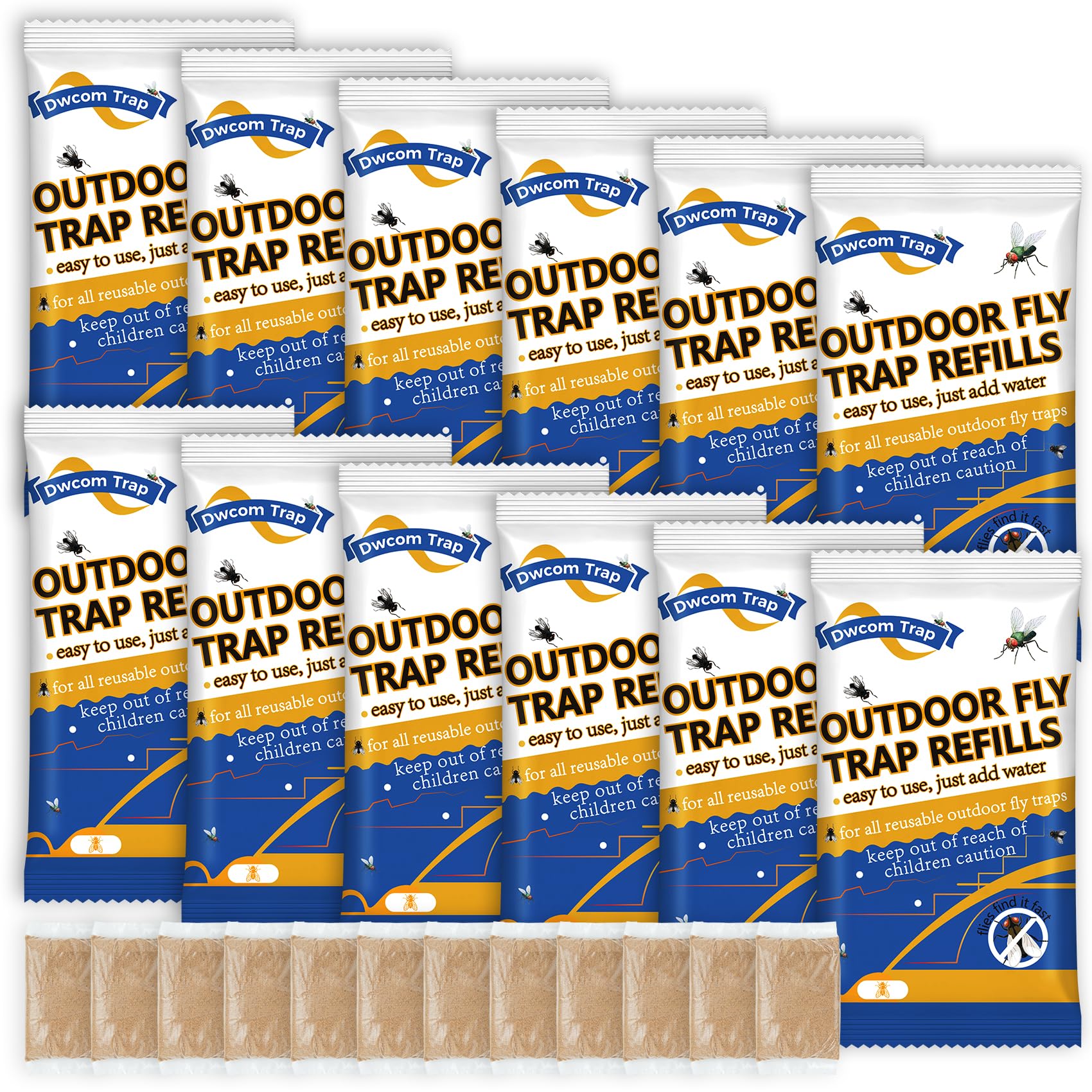 12x30g Fly Bait Fly Trap Refill Packets