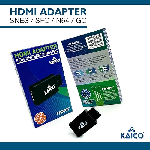 Miniatura 2 de Kaico Adaptador HDMI con S-Video y soporte compuesto Compatible con Nintendo N64, 64, Super Nintendo SNES, Famicom y Gamecube. Una solución simple