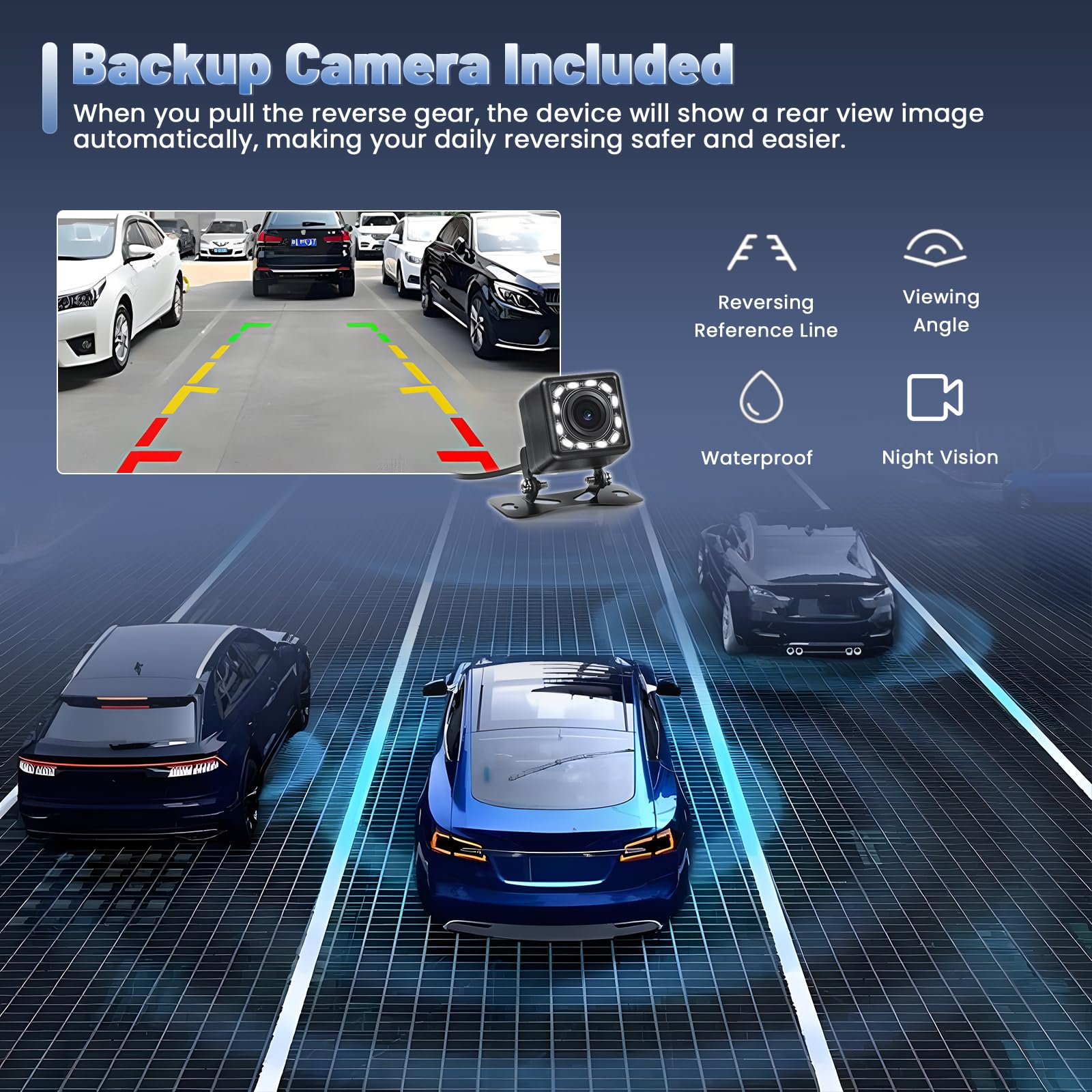 Inefala Autoradio Bluetooth 2 Din avec Voiture Android sans Fil 7 Pouces Écran Tactile Stéréo Voiture Prend en Charge Bluetooth Miroir Lien FM/RDS Radio USB Type-C eq avec Caméra Arrière