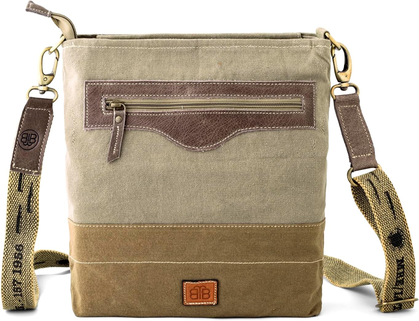 3B SHOUZO Messenger and Shoulder Bag - Upcycled Vintage Canvas & Leather - Image 2