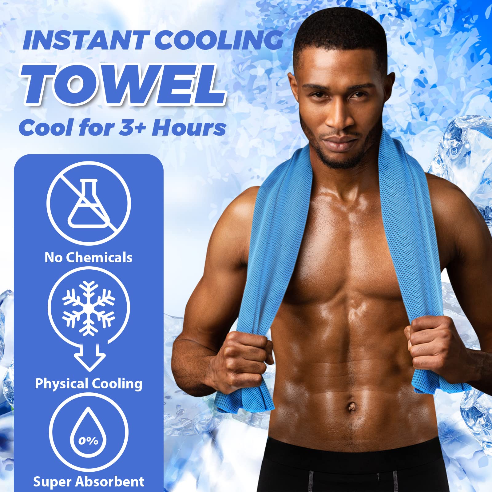 KEAFOLS Cooling Towels for Neck and Face 10 Pack, 40x12’’ Soft Breathable Sweat Towels, Microfiber Sport Towel for Yoga, Gym, Workout, Running, Golf, Travel, Cooling Neck Wrap for Hot Weather