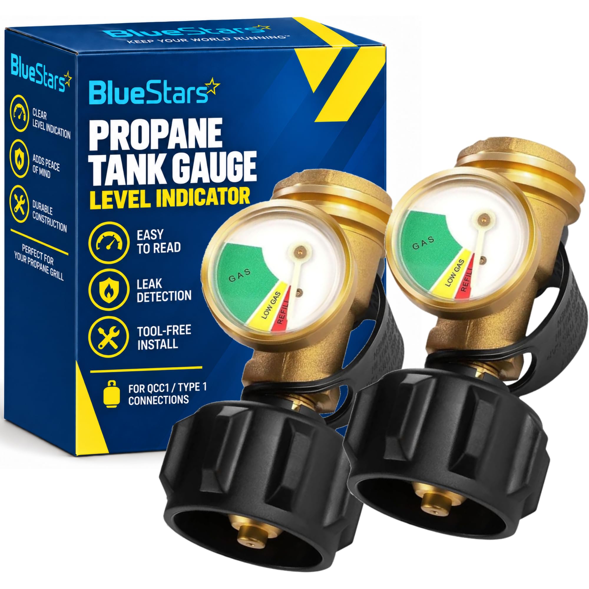 2026 UPDATED Propane Tank Gauge Level Indicator for 5-40lb LP Tank, 2 Pack