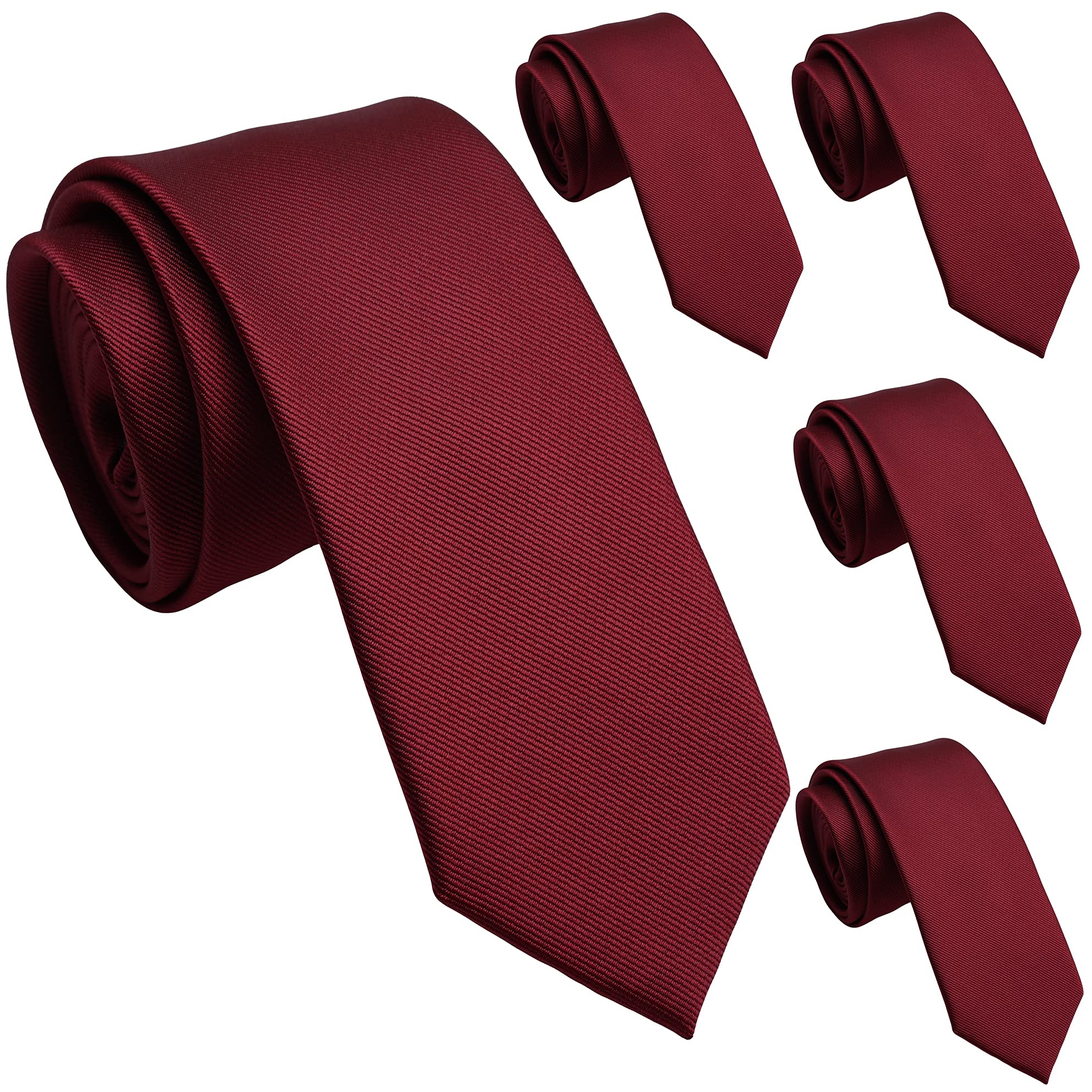 Skinny Ties for Men, 2.5-Inch Slim Neckties, Solid Color Packs