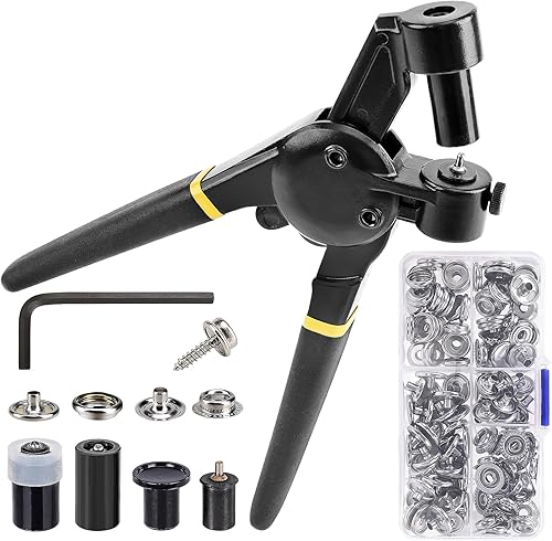 Herramienta de cierre a presión resistente, botones metálicos con alicates de cierre, kit de herramientas de instalación de botón a presión para