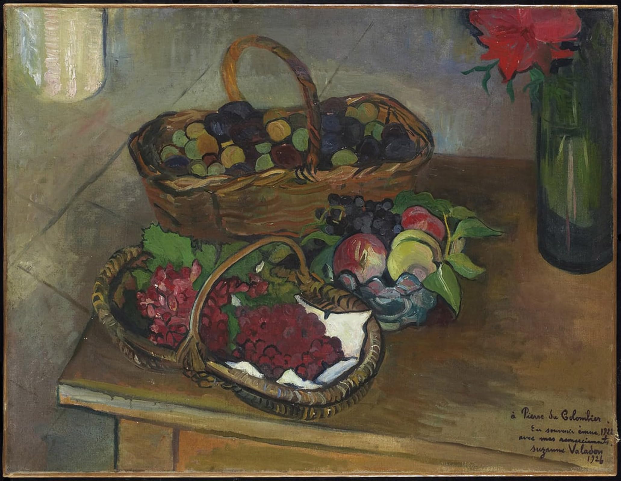 Toile Nature Morte Fruits Fleurs Tableaux Suzanne Valadon Classique
