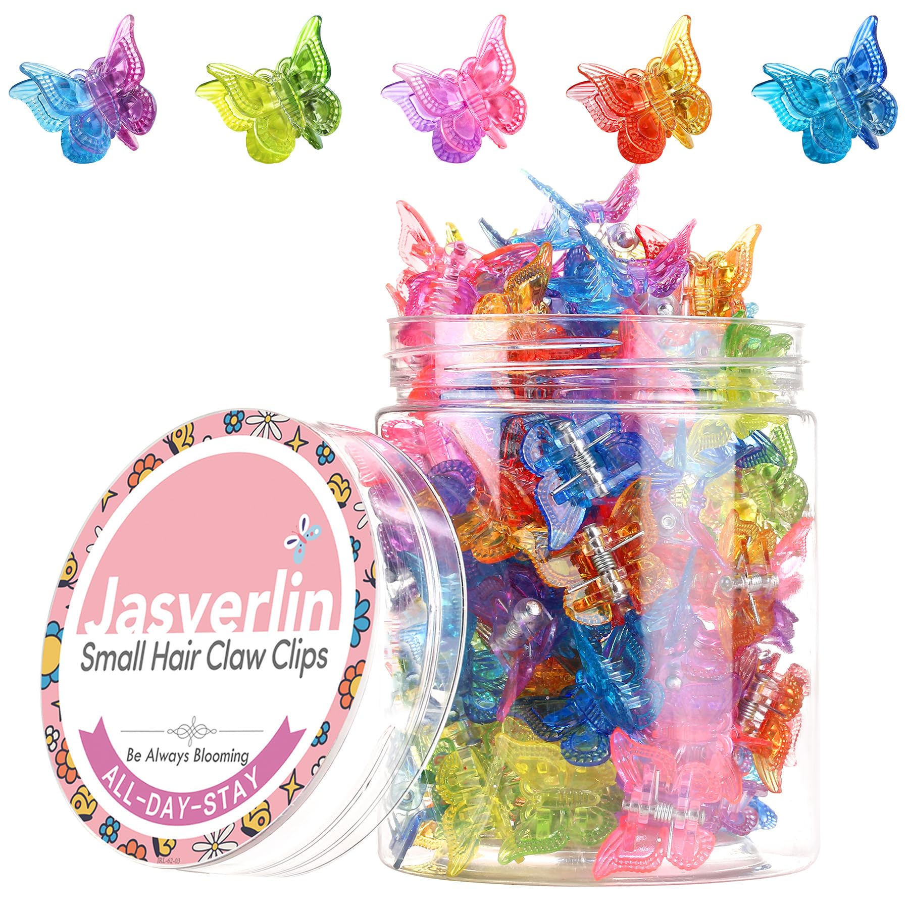 JASVERLIN 50 Stück Mini Schmetterlings Haarspangen, Y2k winz
