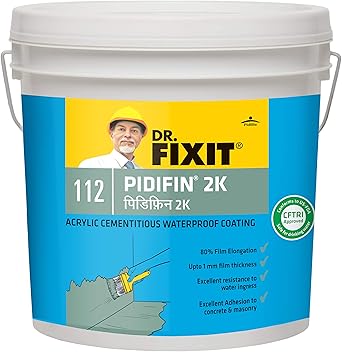 DR. FIXIT 112 Pidifin 2K 2-Parts Flexible Acrylic Cementitous Waterproofing for Bathroom, Roofs, Basement Wall, Suitable for Concrete and Masonry