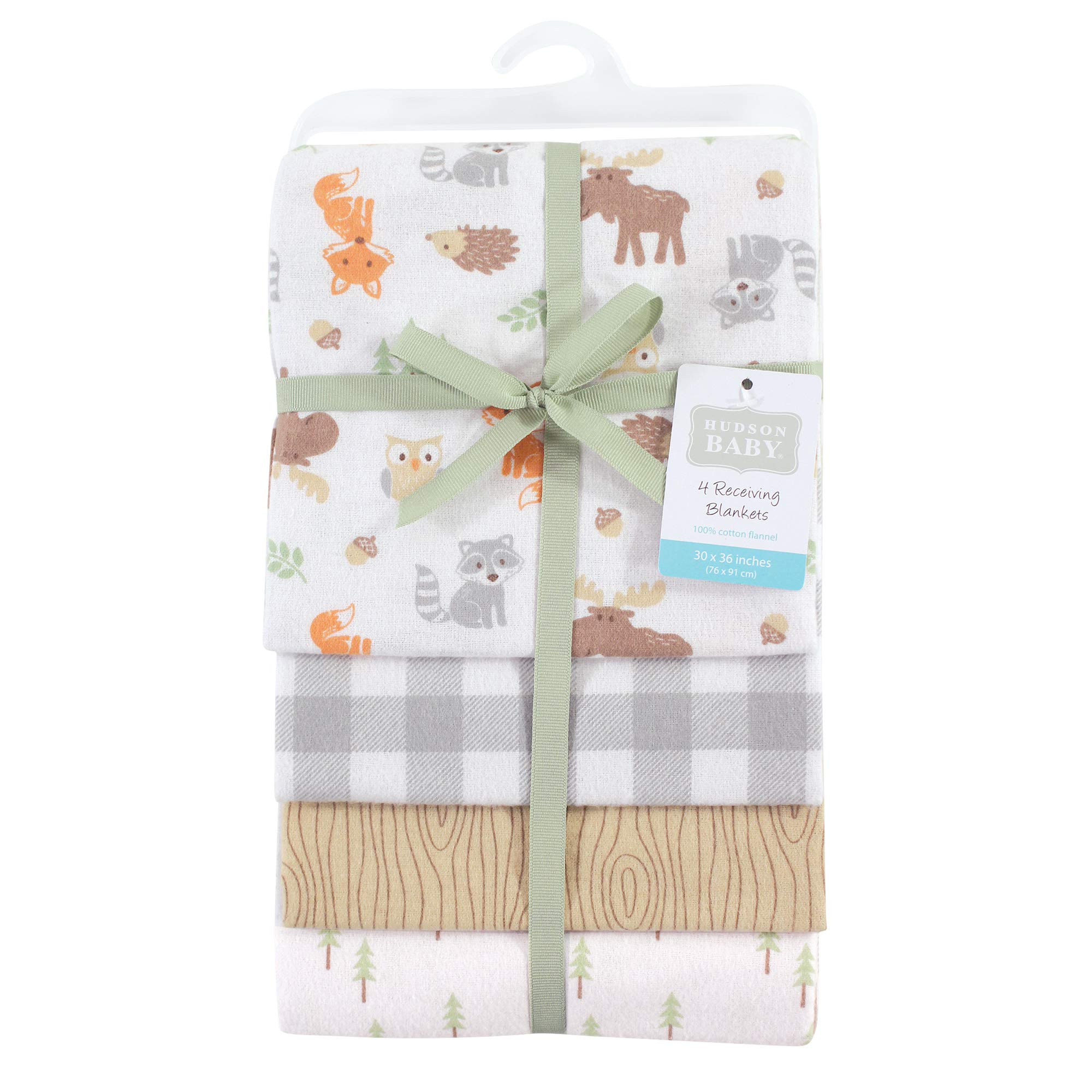 Hudson Baby Flannel Receiving Blankets, Whales