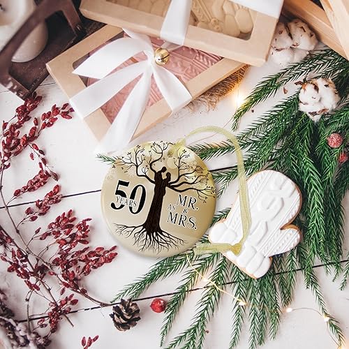 Miniatura 4 de Adorno de boda de 50 aniversario 2023 colgante de Navidad para pareja, 50 años como regalos de señor y señora, regalo de boda de Navidad para