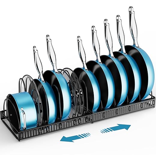 coneyaro Expandable Pots and Pans Organizer Pot Rack for Kitchen Cabinets
