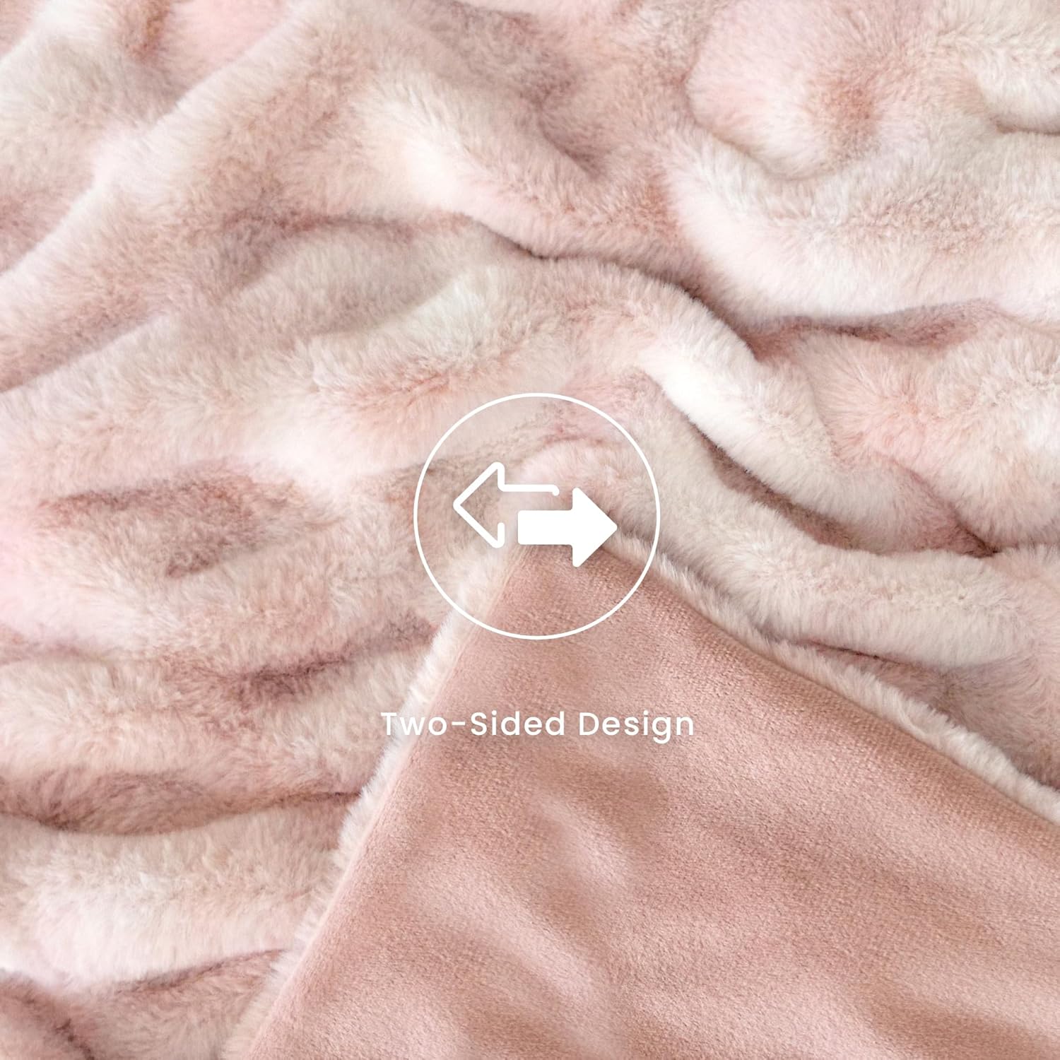 Ultra Soft Faux Rabbit Fur Throw Blanket, Cozy Fuzzy Blanket for Couch Bed, Plush Warm Decor Gifts, Luxury Thick Fluffy Blanket for Women,50x60 inches, Tie-Dyed in Pink - Image 4