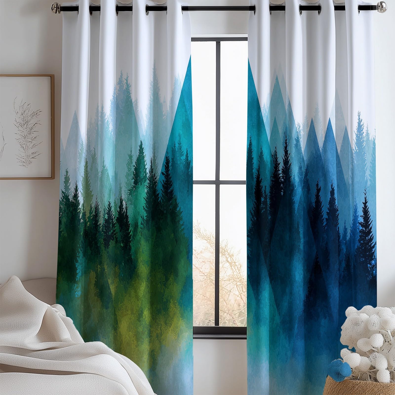 Rideaux occultants bleu contre la lumière et le bruit 117x229 cm