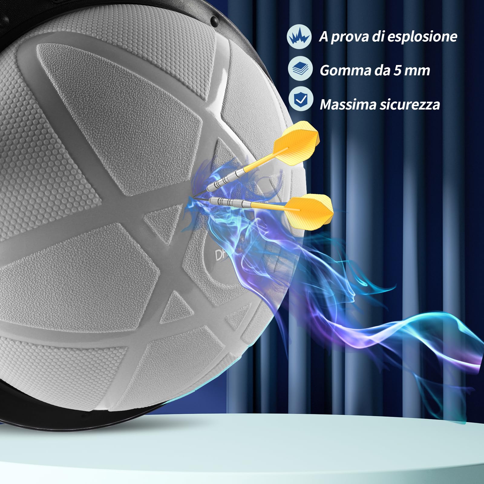 DH FitLife Balance Ball | Yoga Balance Trainer Φ60x22 cm | Portata 200 kg | Mezza Palla Antiscivolo & Anti-Scoppio | Allenamento Core, Stabilità & Equilibrio | Balance Board con Pompa & 2 Fasce Fitness