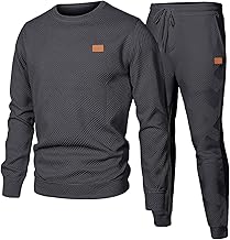 JMIERR Herren Jogginganzug Set 2-Teiliger Sweatshirt Trainingsanzug Casual Sportanzug Pullover Sweatshirts Herren Laufanzug mit Strukturmuster