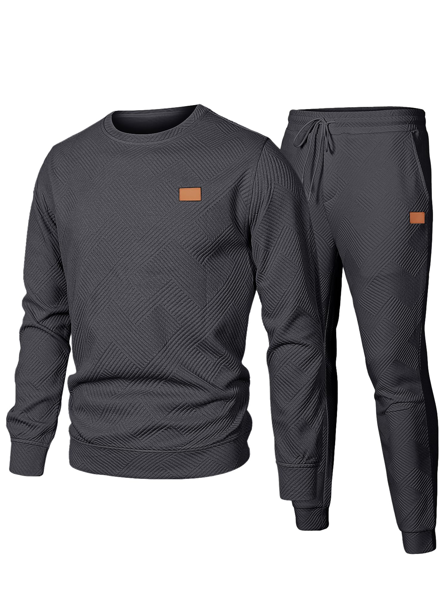 JMIERR Herren Jogginganzug Set 2-Teiliger Sweatshirt Trainingsanzug Casual Sportanzug Herren Sweatshirts und Jogginghose Tracksuit sets mit Strukturmuster
