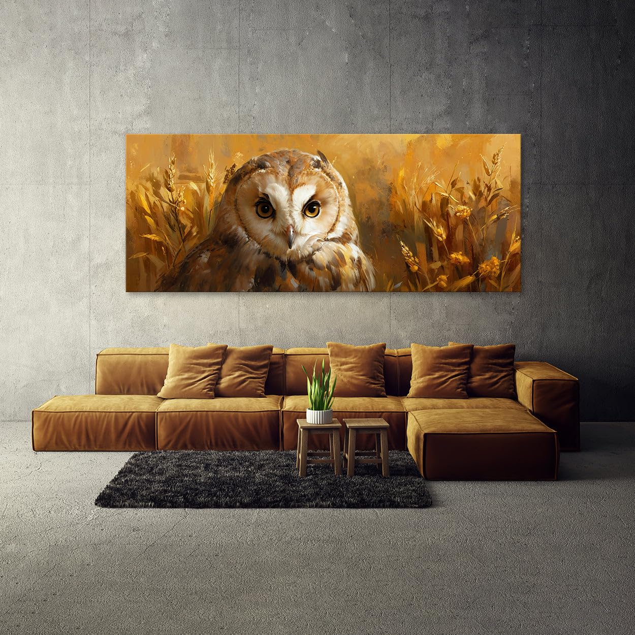 Sense Canvas Stampa artistica su tela con 3 occhi di barbagianni, decorazione per la casa, poster grande 40 x 16 / 1,9 cm