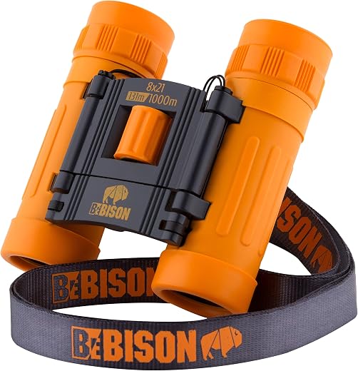 BeBison Binoculars for Kids - 8x21 High Resolution Real Optics - Compact...