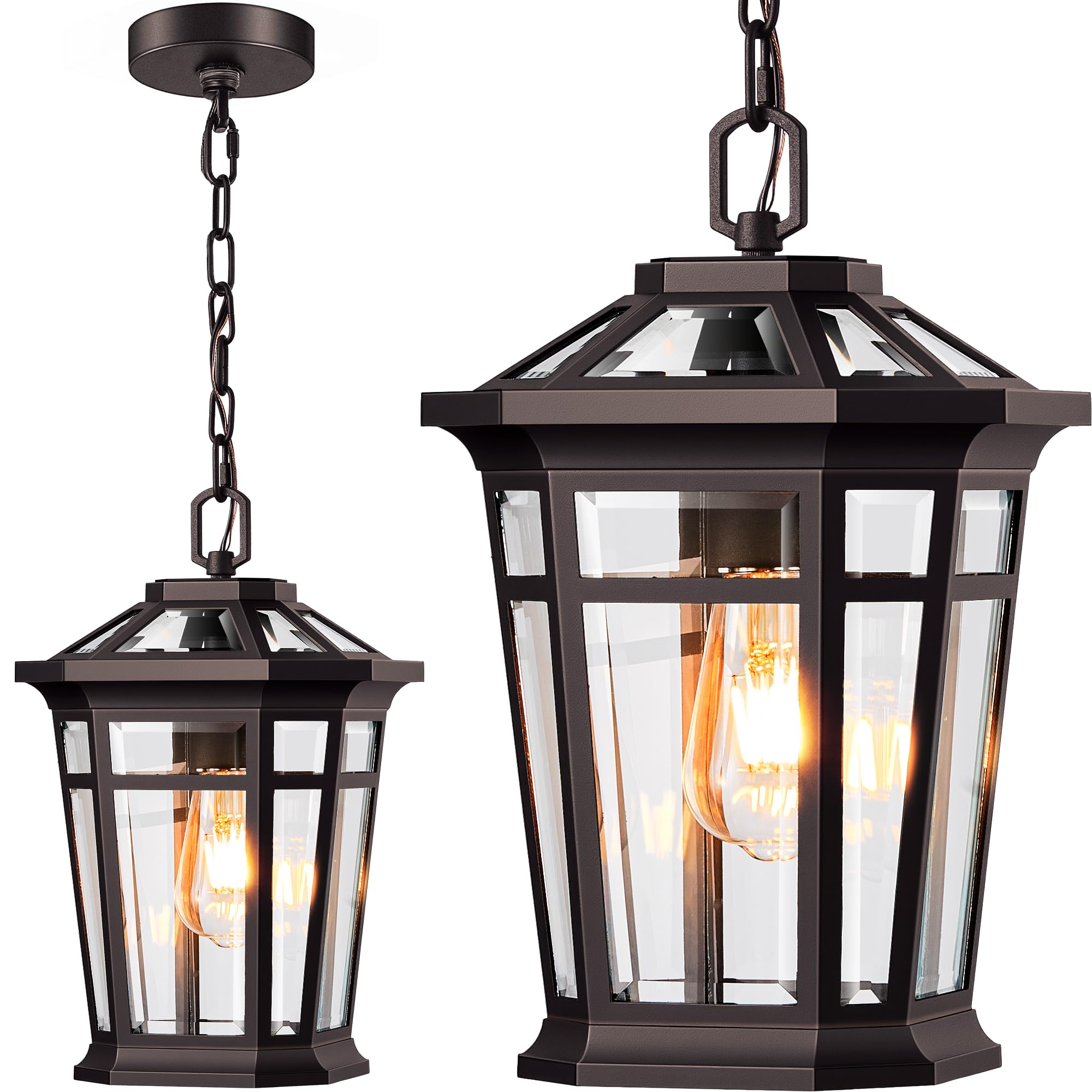 VIANIS Large Outdoor Pendant Light, Oil Rubbed Bronze Outside Hanging Light