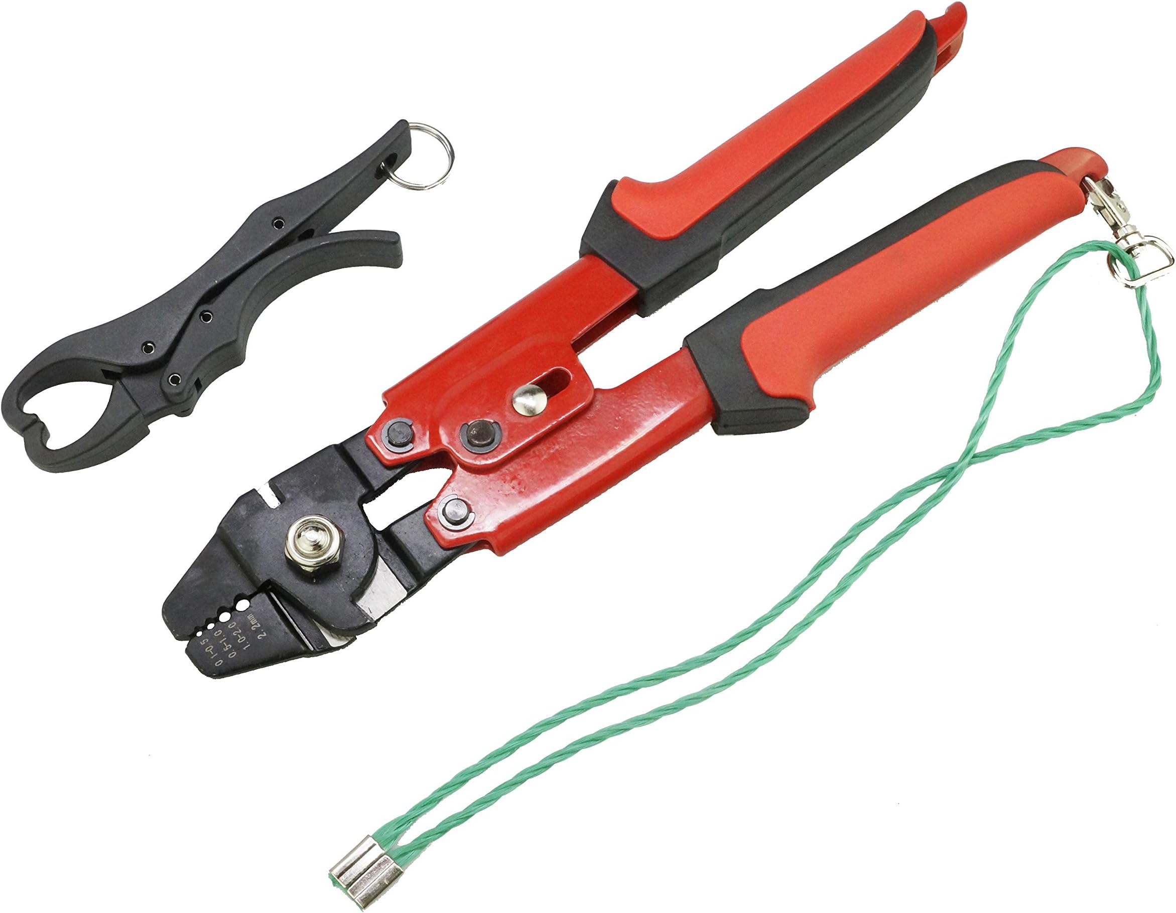Fishing Crimper Pliers (4 Crmping Size,Heavy-Duty Made) with Hardened Jaws and Cutters.-Plastic Fish Gripper Free