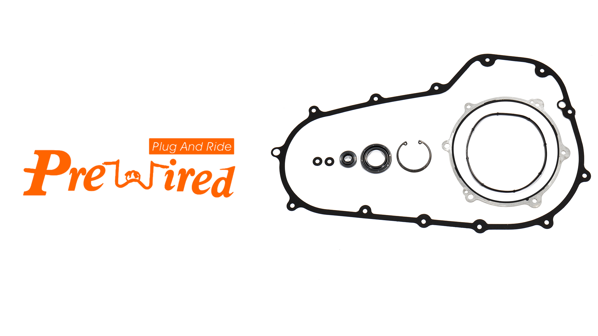Prewired Primary Cover Gasket Seal Kit for Harley 2007-2016 Twin