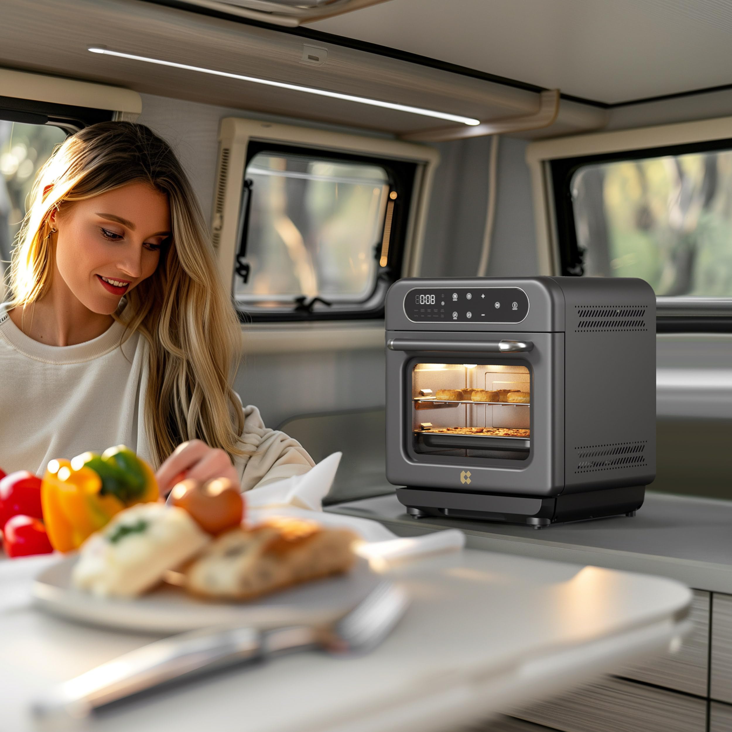 CIARRA 8-in-1 Countertop Steam Oven with Air Fryer, 13QT Mini Toaster Oven | Convection Toaster Oven | Rapid Steam, Steam Bake, Air Fry, Dehydrate & Ferment, 85–430°F, 12-Hour Timer, Steam Clean