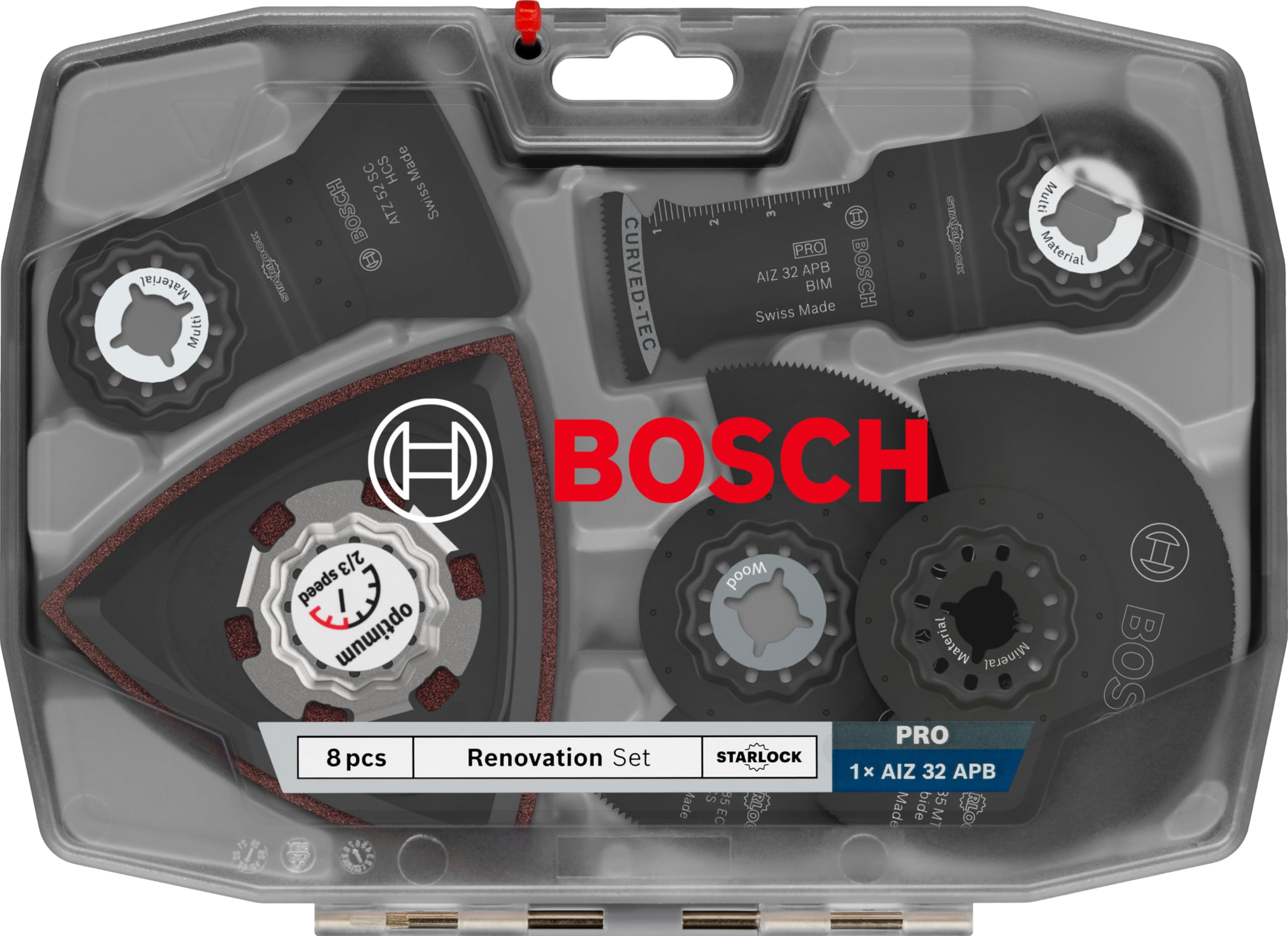 Bosch 8x Renovierungs-Sägeblatt-Set, 8-tlg. (für Holz mit Nägeln, Sandwich-Metall, 160 x 222 mm, Professional Zubehör Multifunktionswerkzeug)