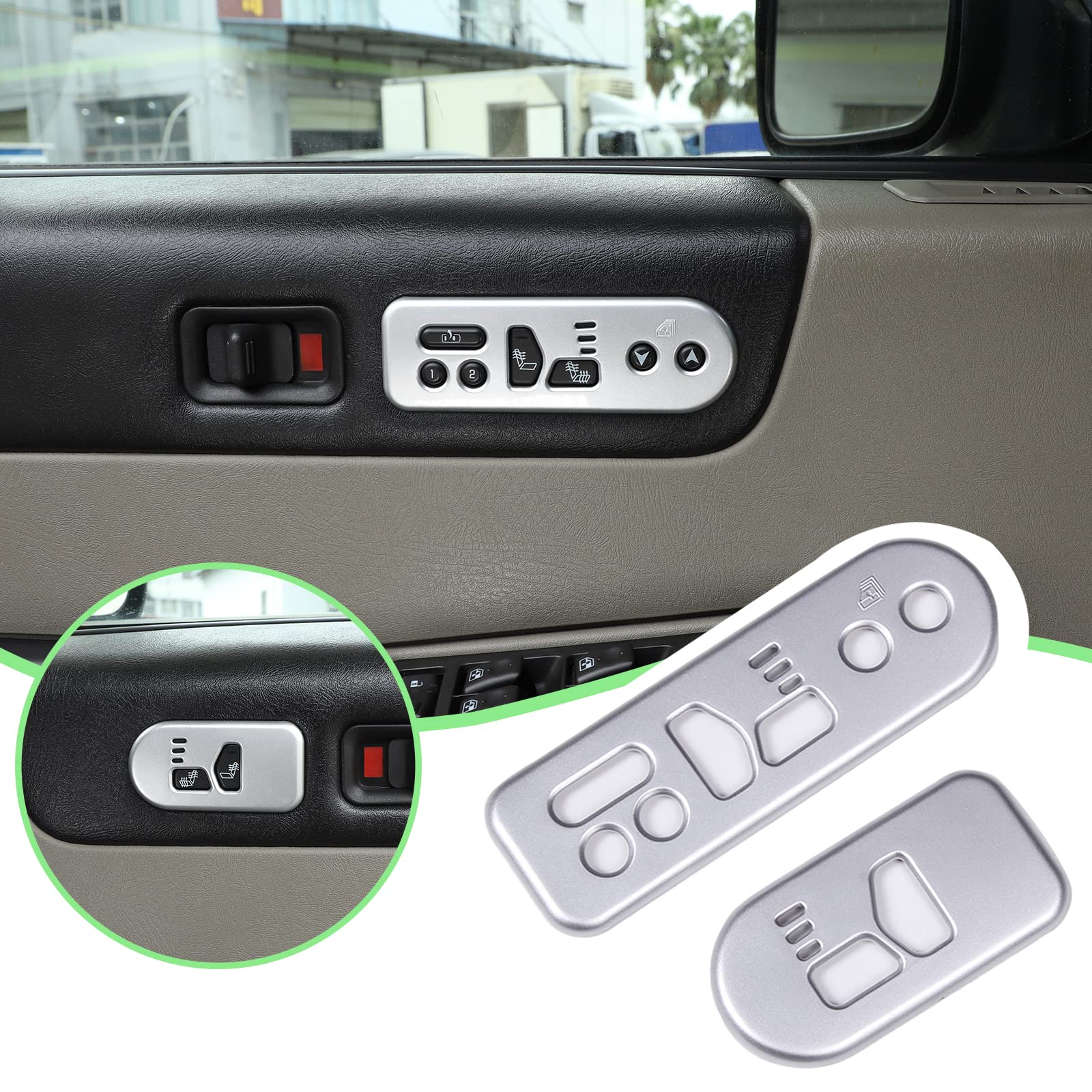 Marco de panel de interruptor de memoria Hummer H2 acabado elegante protector interior, 2 piezas 8