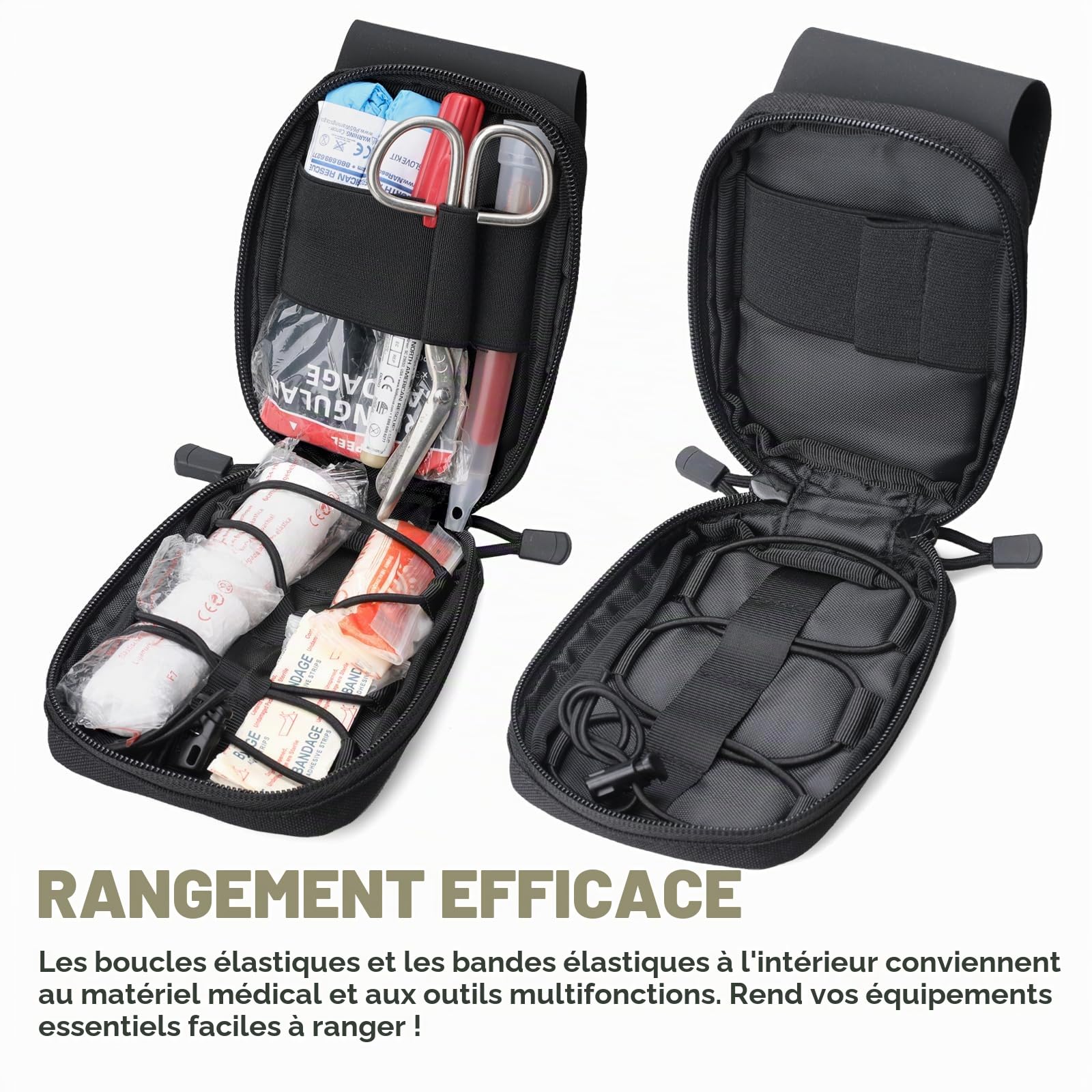 WYNEX Pochette de Premiers Secours Tactique Mini Sac de Secours Ifak Poche Molle de Survie Militaire Poche de Ceinture pour Premiers Soins Petite Pochette Médical(Vide)