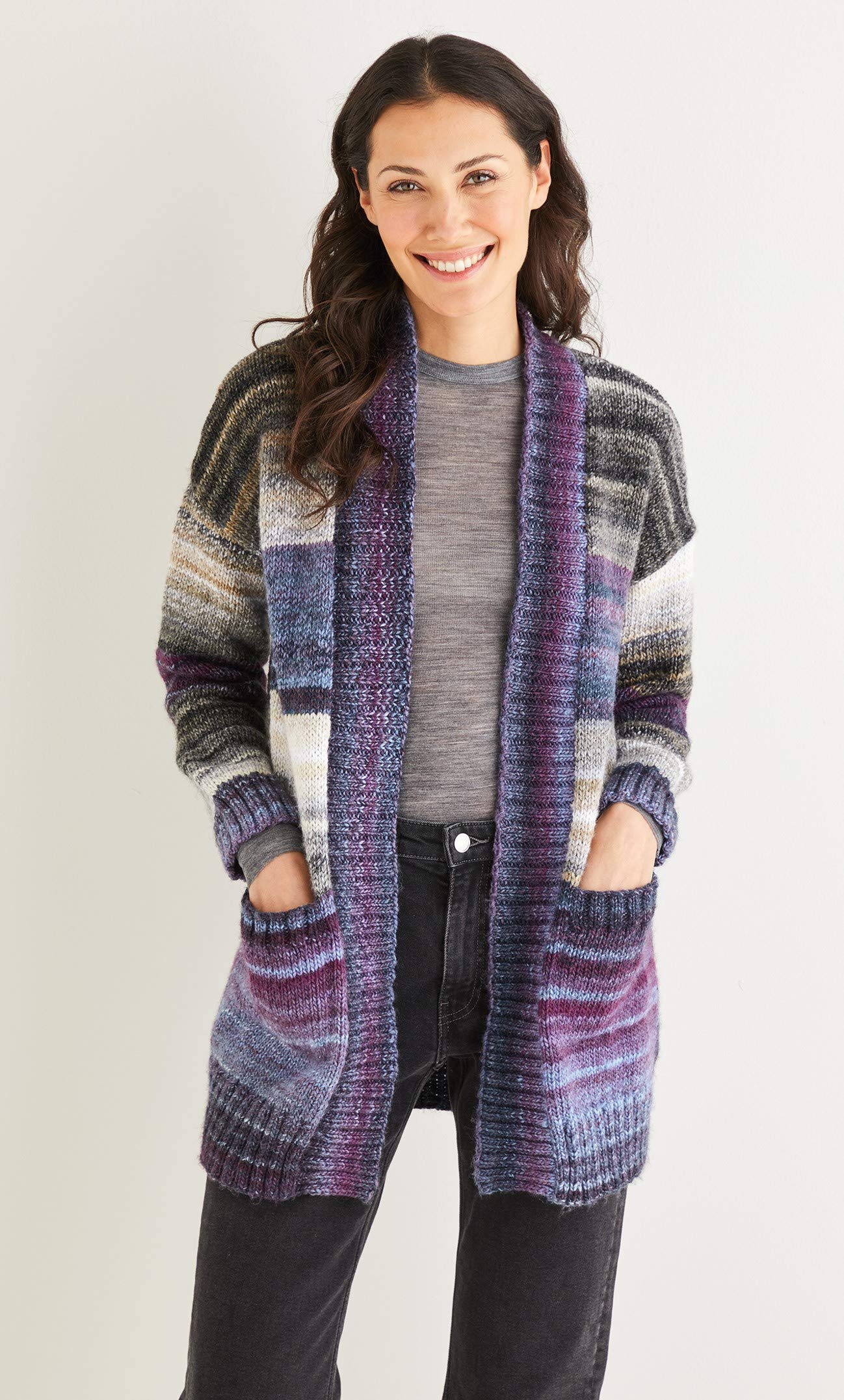 Sirdar 10138 Knitting Pattern Womens Wide Rib Longline Cardigan in Sirdar Jewelspun Aran