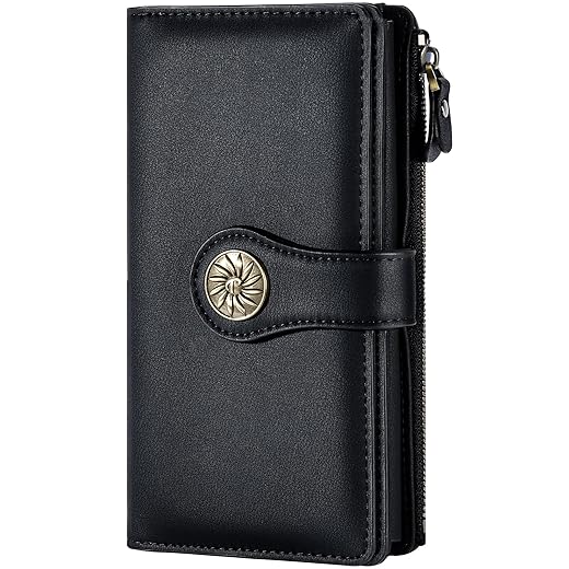 Travelambo RFID Wallet Women Wallets Large Capacity Leather Clutch Wallet Credit Card Holder for Women with Gift Box