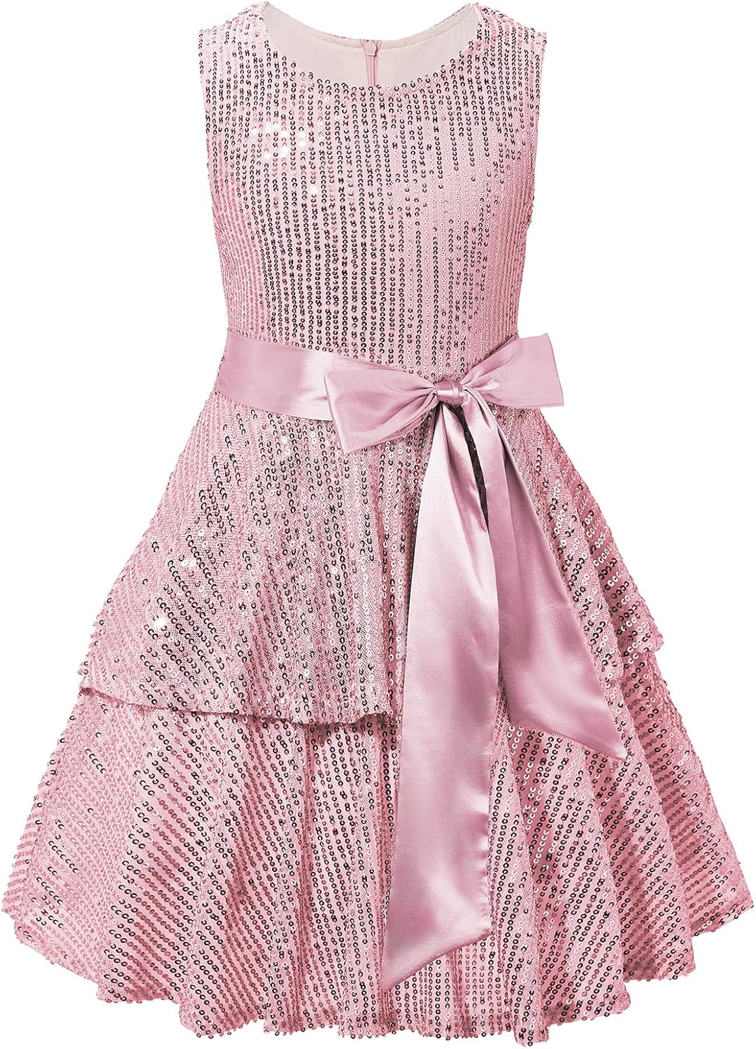 Century Star Girls Sequin Dress Sparkly Formal Prom Party Fancy Graduations Sleeveless Tween Dual-Layer Dresses 5-14 Years