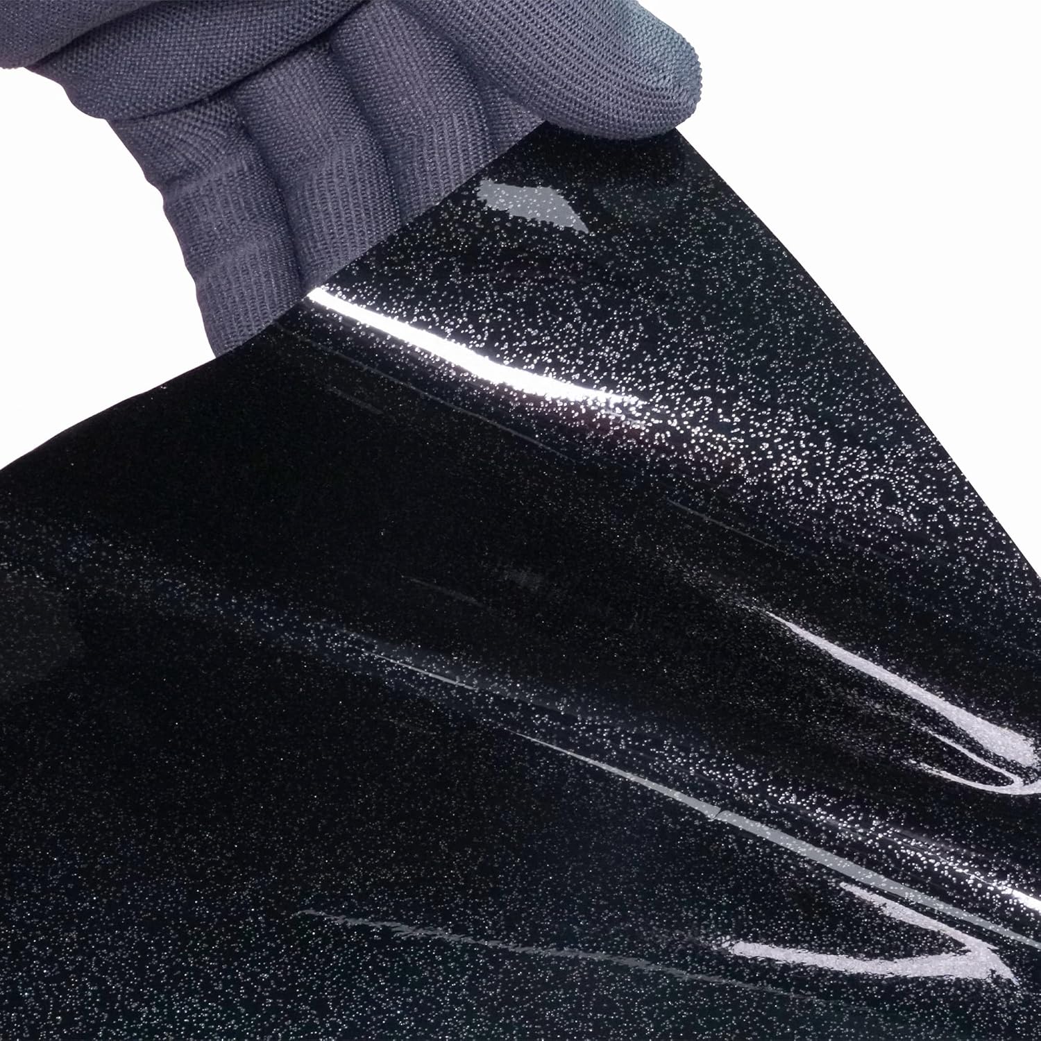 VVIVID XPO Black Metallic Sparkle Gloss Vinyl Car Wrap Film Roll DIY Easy to Install No-Mess (10ft x 5ft)