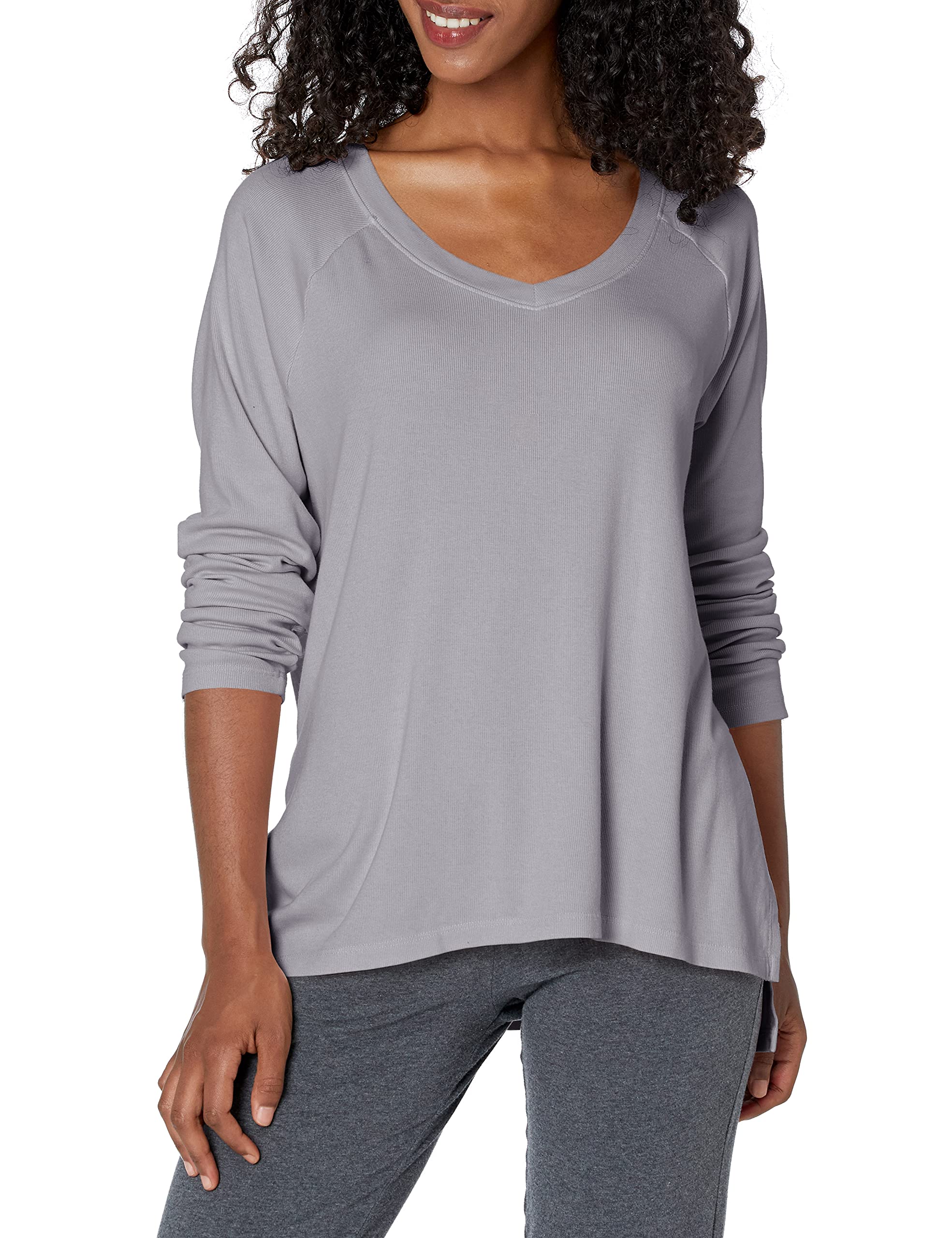 PJ Harlow Women's Frankie Pajama Top, Dark Silver, Small