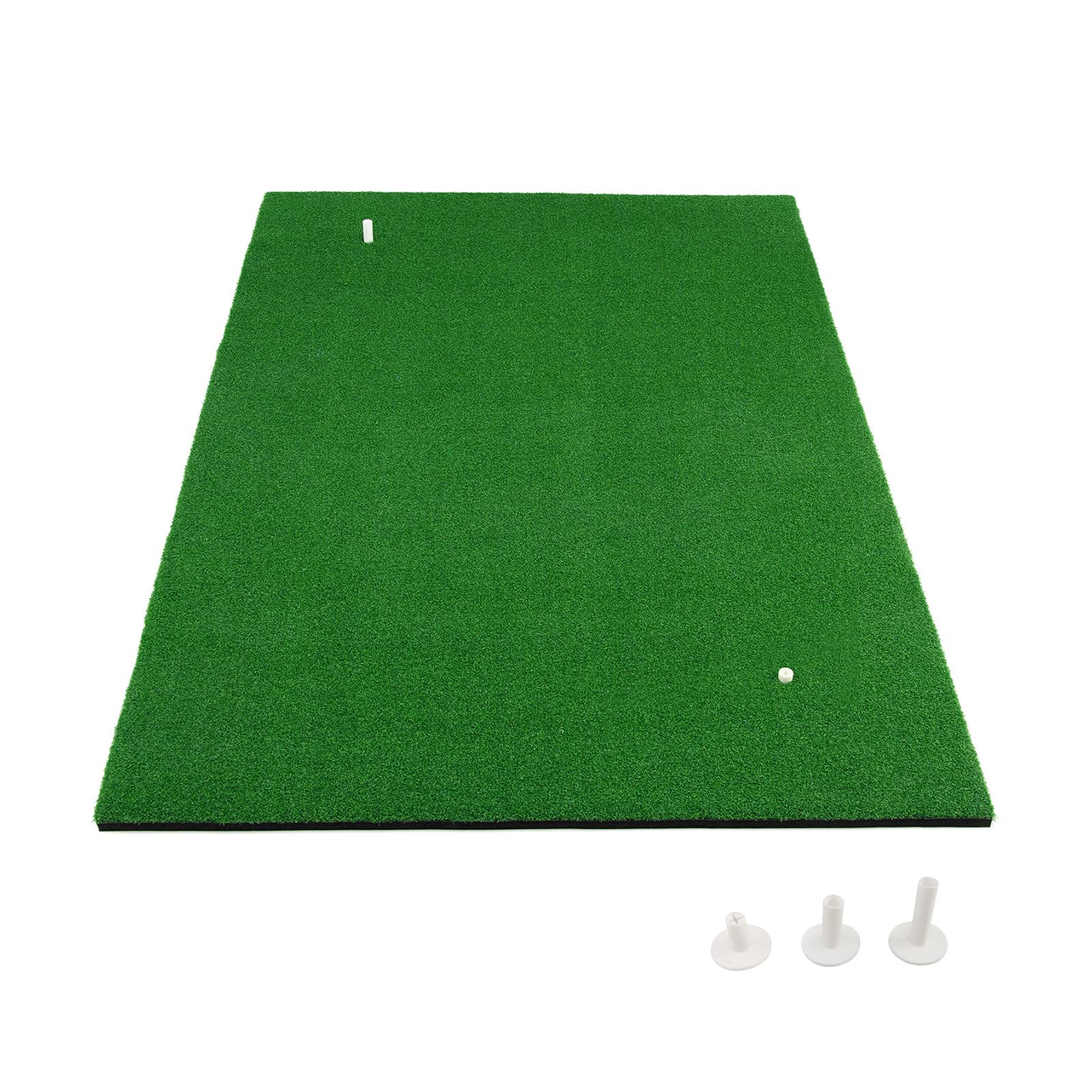 GYMAX Alfombrillas de Golf 150 x 100 cm, Tapete de Golf con 3 Tees de Goma y 2 Posiciones, Césped Artificial de 12 mm, Unisex Adulto