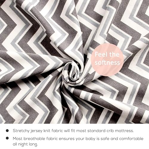 Miniatura 4 de Youngever Pack n Play - Juego de 2 sábanas portátiles para cuna, sábana bajera elástica, funda de colchón convertible, material ultrasuave, gris y