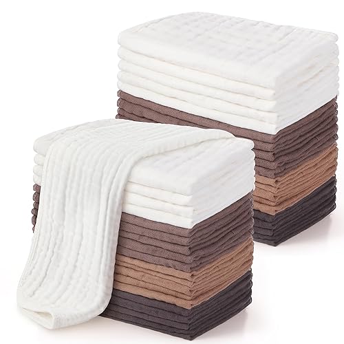 Miniatura 13 de Buryeah Gasas de muselina, 20 piezas, grandes de 20 x 10 pulgadas, 100% algodón, 6 capas ultraabsorbentes y suaves, toallitas de mano para babeo y