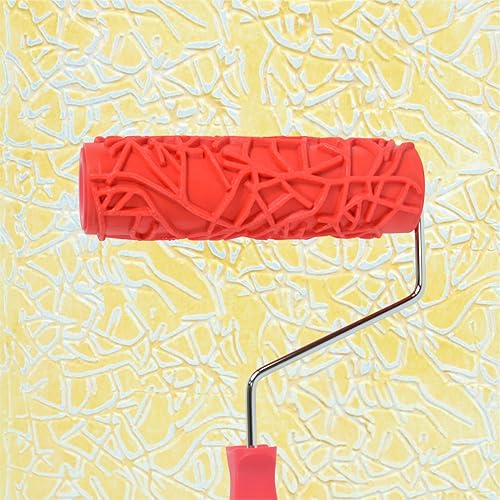 Miniatura 10 de Rodillo de textura decorativo de 7 pulgadas, rodillo de pintura con patrón artístico DIY, rodillo de goma para decoración de paredes, muebles