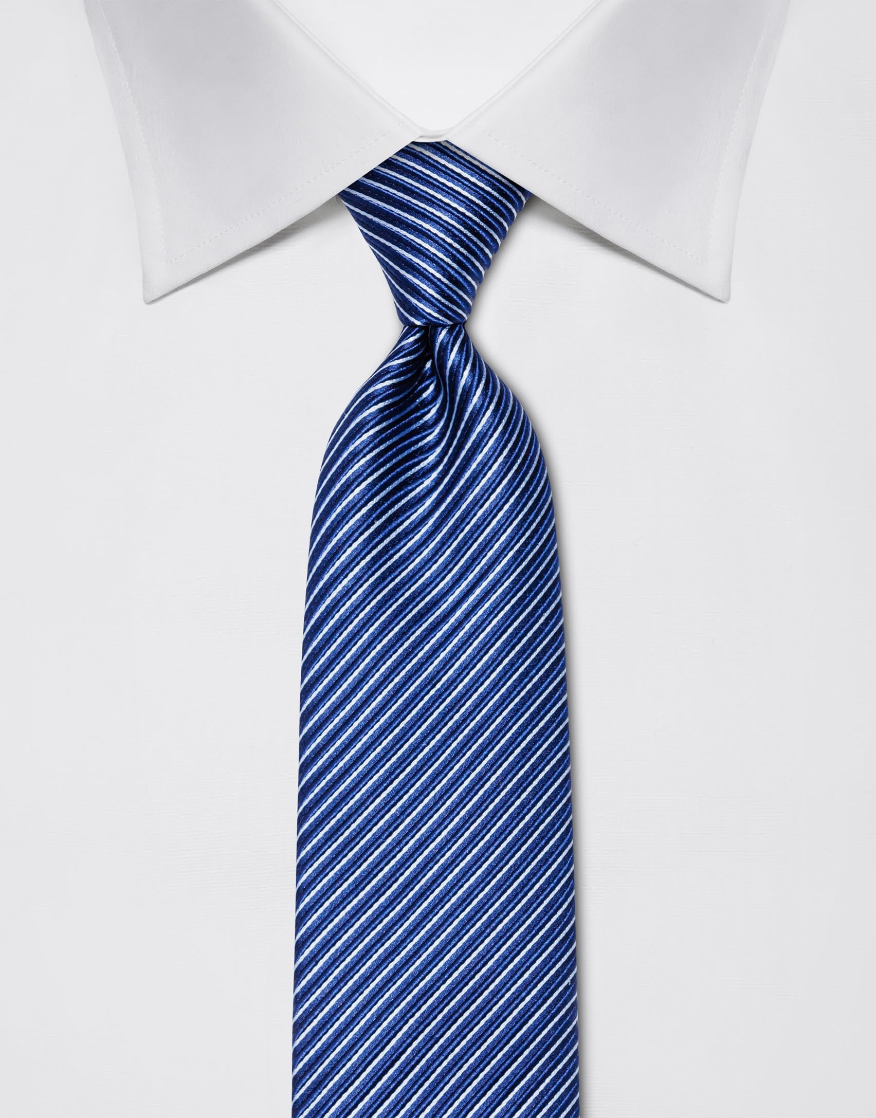 Vincenzo Boretti cravatta elegante classica da uomo, 8 cm x 15 cm, di pura seta di alta qualità, idrorepellente e antisporco, motivo a righe
